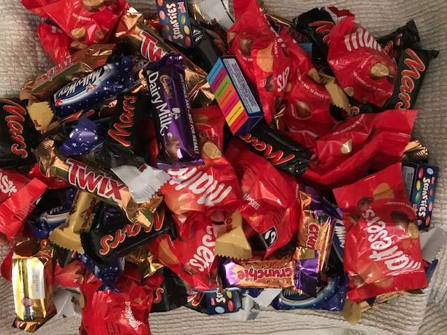 mix of fun size chocolates