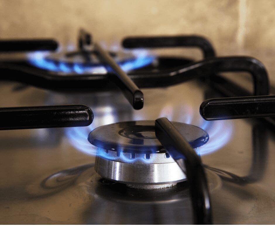 Gas hob rings alight