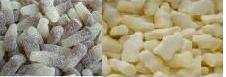 brown sugary cola bottles and milk bottle sugary sweets