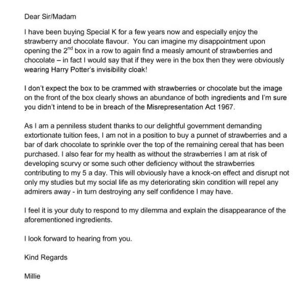 letter of complaint