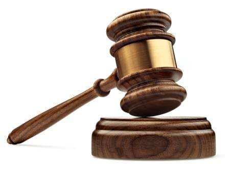 White background gavel
