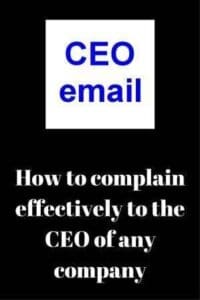 CEO contact details complaining effectively