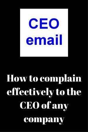 CEO contact details complaining effectively