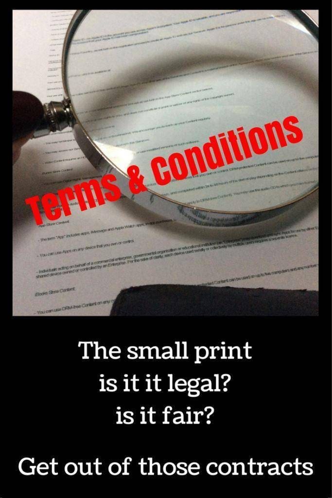 terms and conditions your rights, unfair contract challenger them