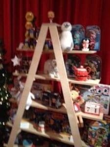 Toys on tiered stand