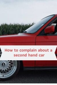 front of a red car grass in background how to complain about a second hand car