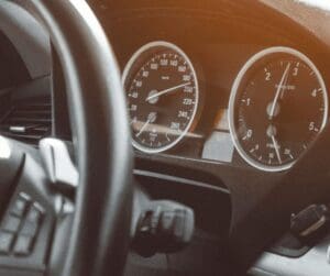 steering wheel and dashboard
