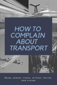 how to complain about transport caption on grid of plane, tube, cruise inside tube