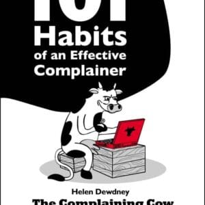 Cartoon cow logo on the cover of 101 Habits of an Effective Complainer book