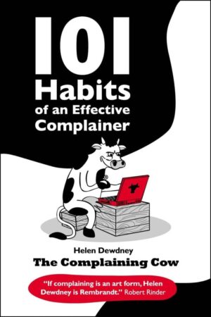 Cartoon cow logo on the cover of 101 Habits of an Effective Complainer book