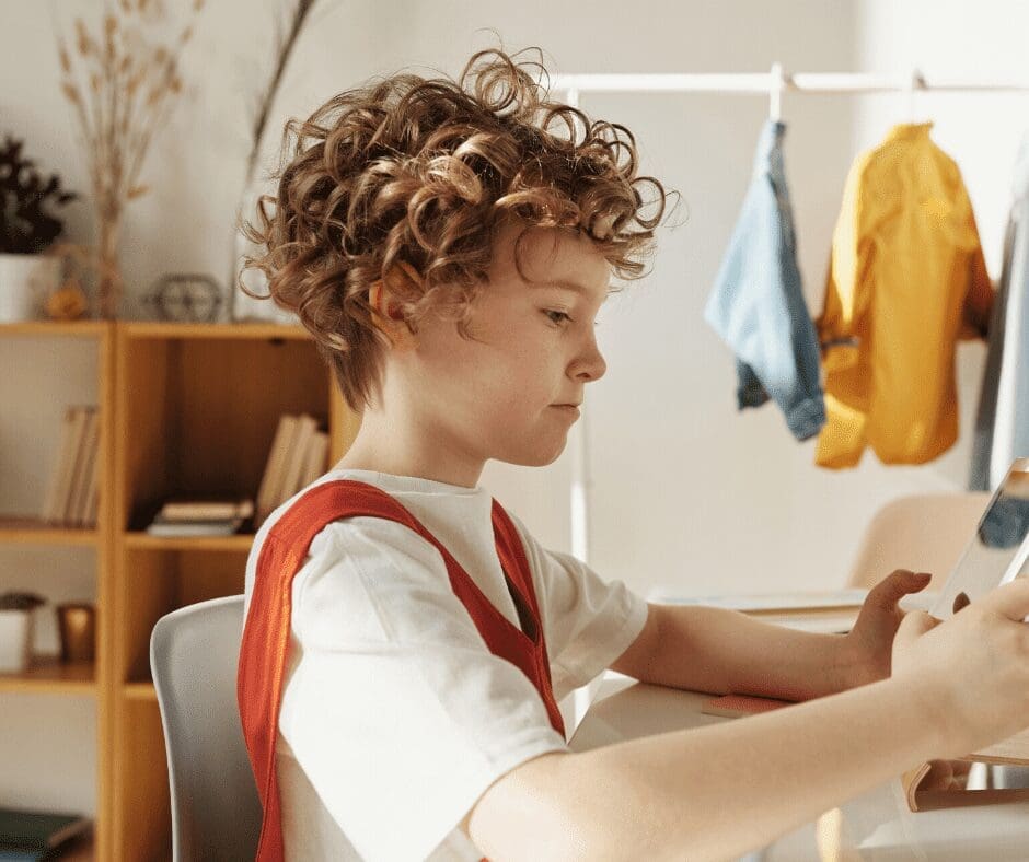 child on tablet