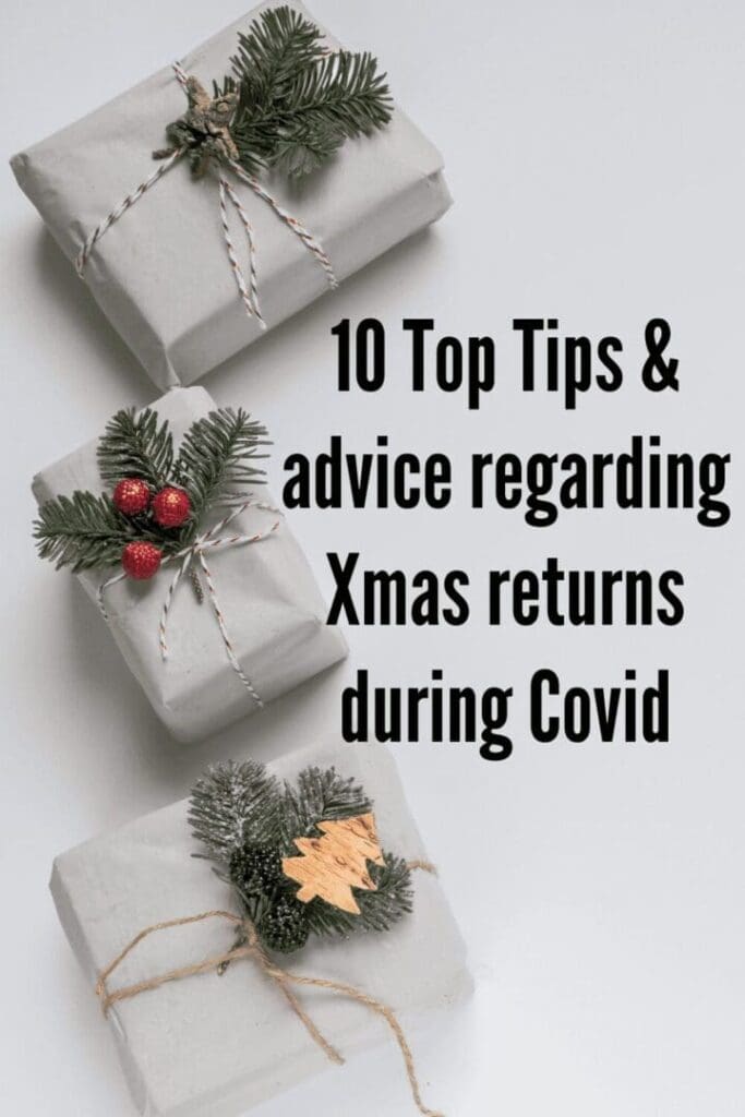 10 Top Tips and advice regarding Xmas returns during Covid with three box presents