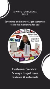 customer service 5 ways to gain rave reviews and referrals picture of Helen in circle with books