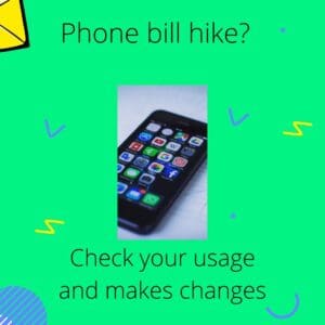 phone bill hike mobile with app images on green background
