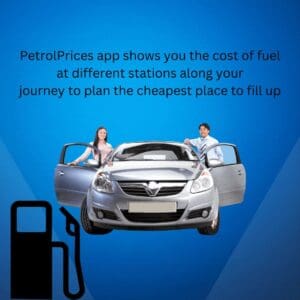 male and female either side of car open doors graphic for saving money
