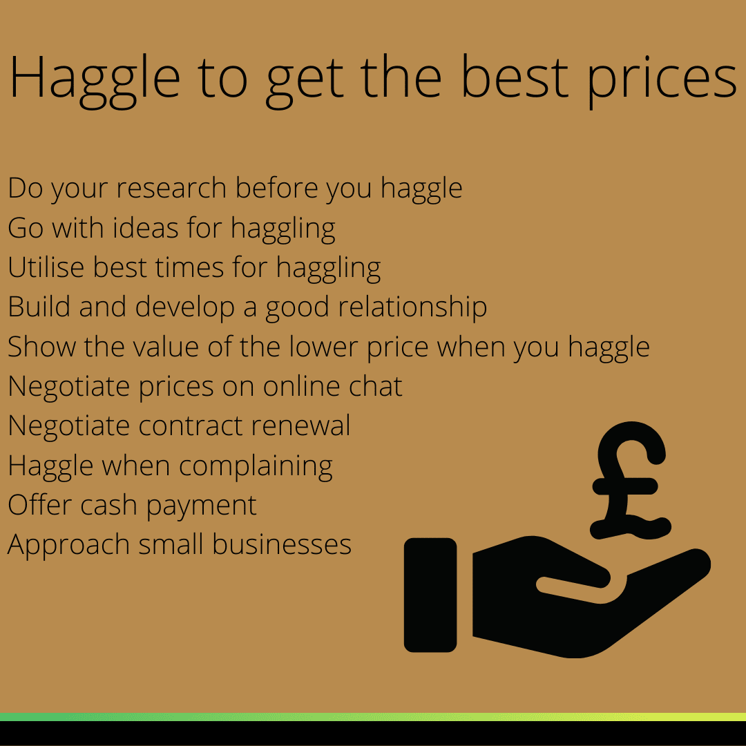List of ways to haggle