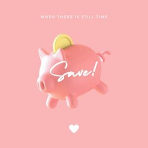PInk piggy bank on pink bankground with coin in the slot