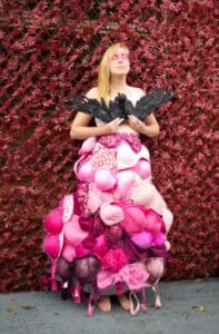 Louise Winstanley in a bra dress
