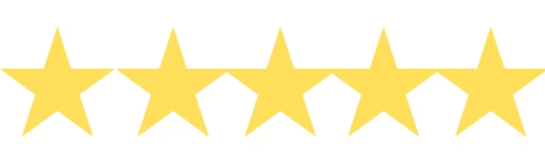 5 gold stars on white background