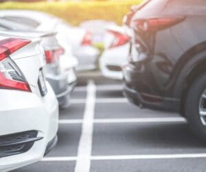 cars parked up in bays