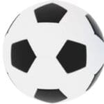 white football with black pentagons